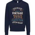 Premium Vintage 33rd Birthday 1990 Mens Sweatshirt Jumper Navy Blue