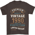 Premium Vintage 33rd Birthday 1990 Mens T-Shirt 100% Cotton Dark Chocolate