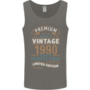 Premium Vintage 33rd Birthday 1990 Mens Vest Tank Top Charcoal