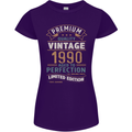 Premium Vintage 33rd Birthday 1990 Womens Petite Cut T-Shirt Purple