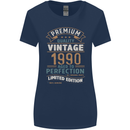 Premium Vintage 33rd Birthday 1990 Womens Wider Cut T-Shirt Navy Blue