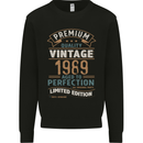 Premium Vintage 34th Birthday 1989 Mens Sweatshirt Jumper Black
