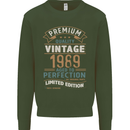 Premium Vintage 34th Birthday 1989 Mens Sweatshirt Jumper Forest Green