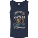Premium Vintage 34th Birthday 1989 Mens Vest Tank Top Navy Blue