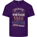 Premium Vintage 35th Birthday 1988 Mens Cotton T-Shirt Tee Top Purple