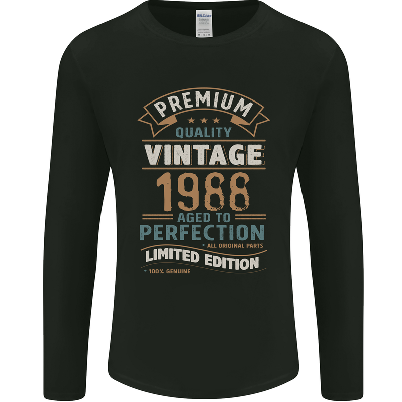 Premium Vintage 35th Birthday 1988 Mens Long Sleeve T-Shirt Black