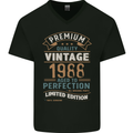 Premium Vintage 35th Birthday 1988 Mens V-Neck Cotton T-Shirt Black