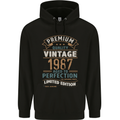 Premium Vintage 36th Birthday 1987 Mens 80% Cotton Hoodie Black