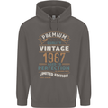 Premium Vintage 36th Birthday 1987 Mens 80% Cotton Hoodie Charcoal