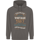 Premium Vintage 36th Birthday 1987 Mens 80% Cotton Hoodie Charcoal