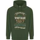 Premium Vintage 36th Birthday 1987 Mens 80% Cotton Hoodie Forest Green