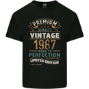 Premium Vintage 36th Birthday 1987 Mens Cotton T-Shirt Tee Top Black