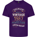 Premium Vintage 36th Birthday 1987 Mens Cotton T-Shirt Tee Top Purple