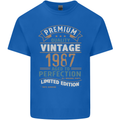Premium Vintage 36th Birthday 1987 Mens Cotton T-Shirt Tee Top Royal Blue