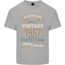 Premium Vintage 36th Birthday 1987 Mens Cotton T-Shirt Tee Top Sports Grey