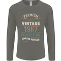 Premium Vintage 36th Birthday 1987 Mens Long Sleeve T-Shirt Charcoal