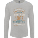 Premium Vintage 36th Birthday 1987 Mens Long Sleeve T-Shirt Sports Grey