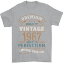 Premium Vintage 36th Birthday 1987 Mens T-Shirt 100% Cotton Sports Grey