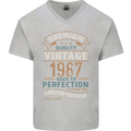 Premium Vintage 36th Birthday 1987 Mens V-Neck Cotton T-Shirt Sports Grey