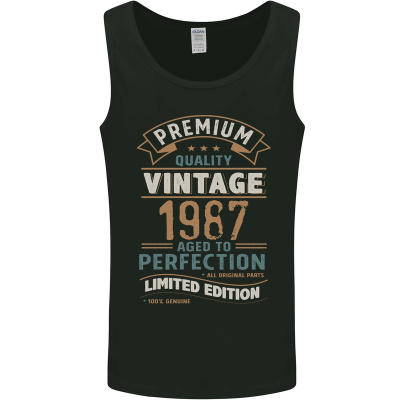 Premium Vintage 36th Birthday 1987 Mens Vest Tank Top Black