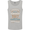 Premium Vintage 36th Birthday 1987 Mens Vest Tank Top Sports Grey