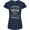 Premium Vintage 36th Birthday 1987 Womens Petite Cut T-Shirt Navy Blue