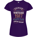 Premium Vintage 36th Birthday 1987 Womens Petite Cut T-Shirt Purple