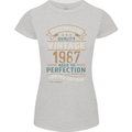 Premium Vintage 36th Birthday 1987 Womens Petite Cut T-Shirt Sports Grey