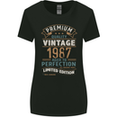 Premium Vintage 36th Birthday 1987 Womens Wider Cut T-Shirt Black