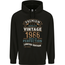 Premium Vintage 37th Birthday 1986 Mens 80% Cotton Hoodie Black