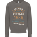 Premium Vintage 37th Birthday 1986 Mens Sweatshirt Jumper Charcoal
