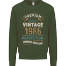 Premium Vintage 37th Birthday 1986 Mens Sweatshirt Jumper Forest Green