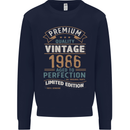 Premium Vintage 37th Birthday 1986 Mens Sweatshirt Jumper Navy Blue