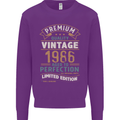 Premium Vintage 37th Birthday 1986 Mens Sweatshirt Jumper Purple
