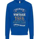 Premium Vintage 37th Birthday 1986 Mens Sweatshirt Jumper Royal Blue