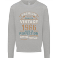 Premium Vintage 37th Birthday 1986 Mens Sweatshirt Jumper Sports Grey