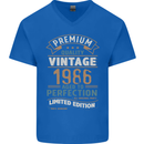 Premium Vintage 37th Birthday 1986 Mens V-Neck Cotton T-Shirt Royal Blue