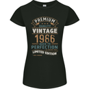Premium Vintage 37th Birthday 1986 Womens Petite Cut T-Shirt Black