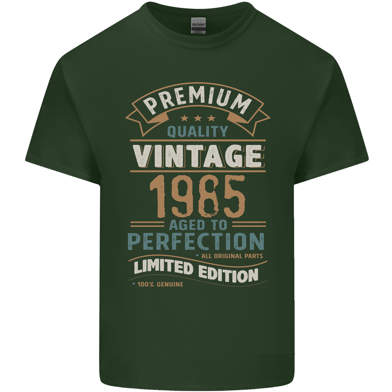 Premium Vintage 38th Birthday 1985 Mens Cotton T-Shirt Tee Top Forest Green