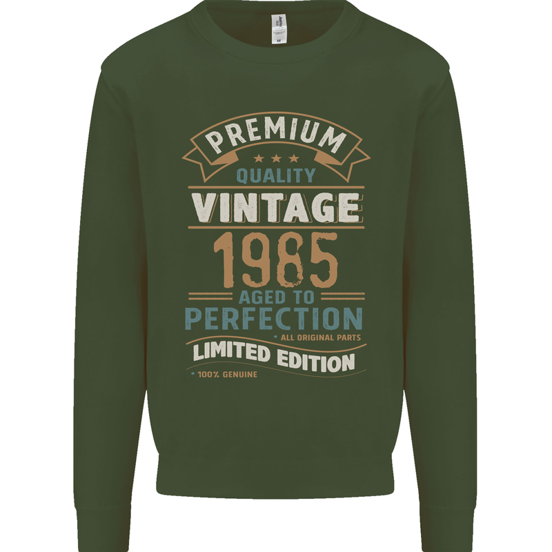 Premium Vintage 38th Birthday 1985 Mens Sweatshirt Jumper Forest Green