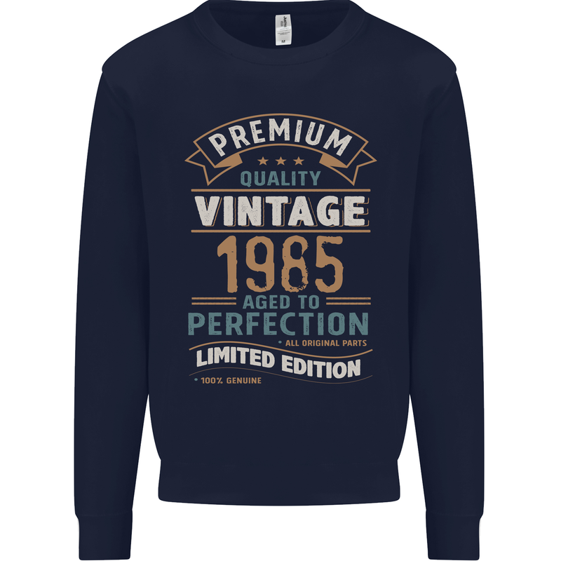 Premium Vintage 38th Birthday 1985 Mens Sweatshirt Jumper Navy Blue