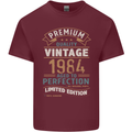 Premium Vintage 39th Birthday 1984 Mens Cotton T-Shirt Tee Top Maroon