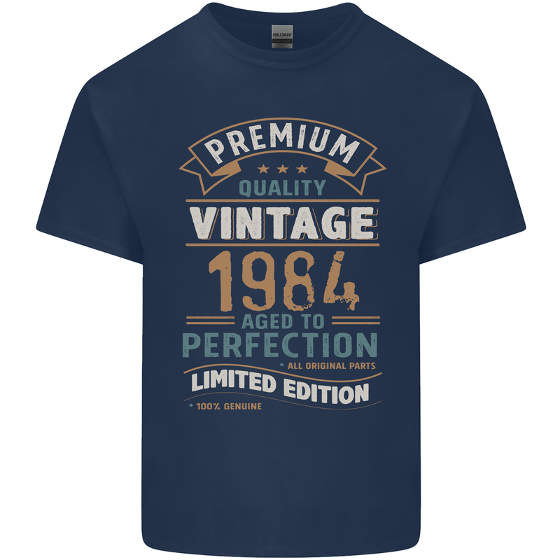 Premium Vintage 39th Birthday 1984 Mens Cotton T-Shirt Tee Top Navy Blue