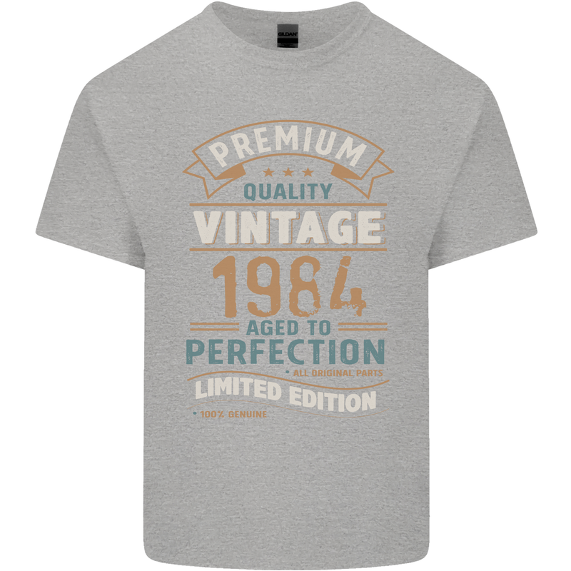 Premium Vintage 39th Birthday 1984 Mens Cotton T-Shirt Tee Top Sports Grey