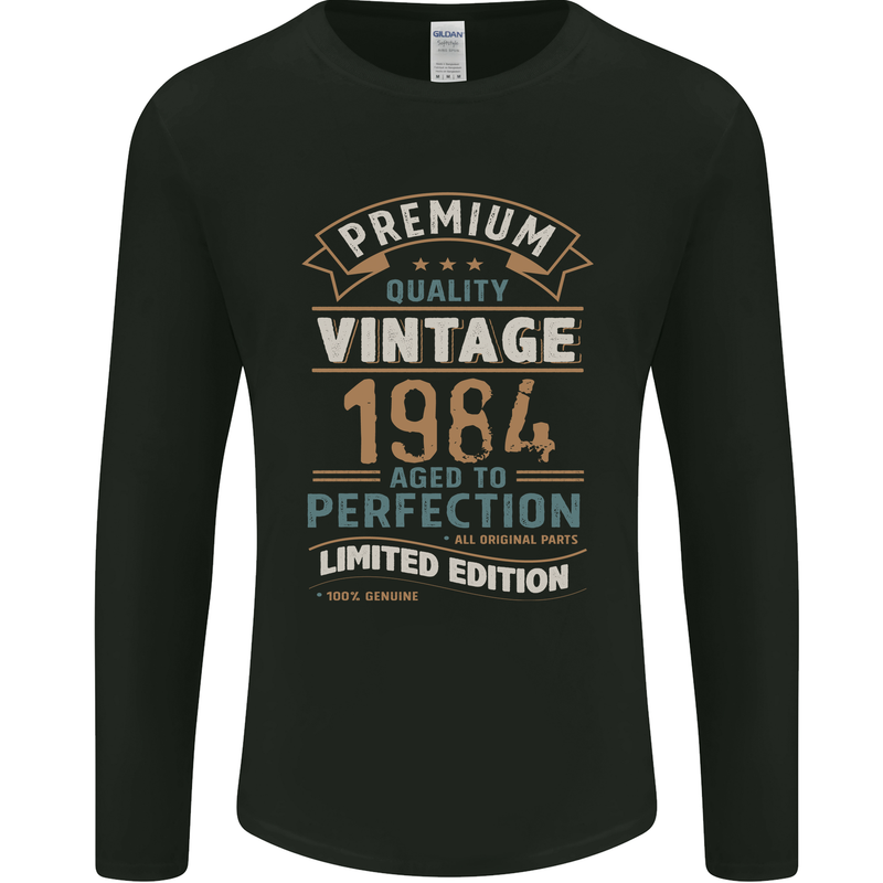Premium Vintage 39th Birthday 1984 Mens Long Sleeve T-Shirt Black