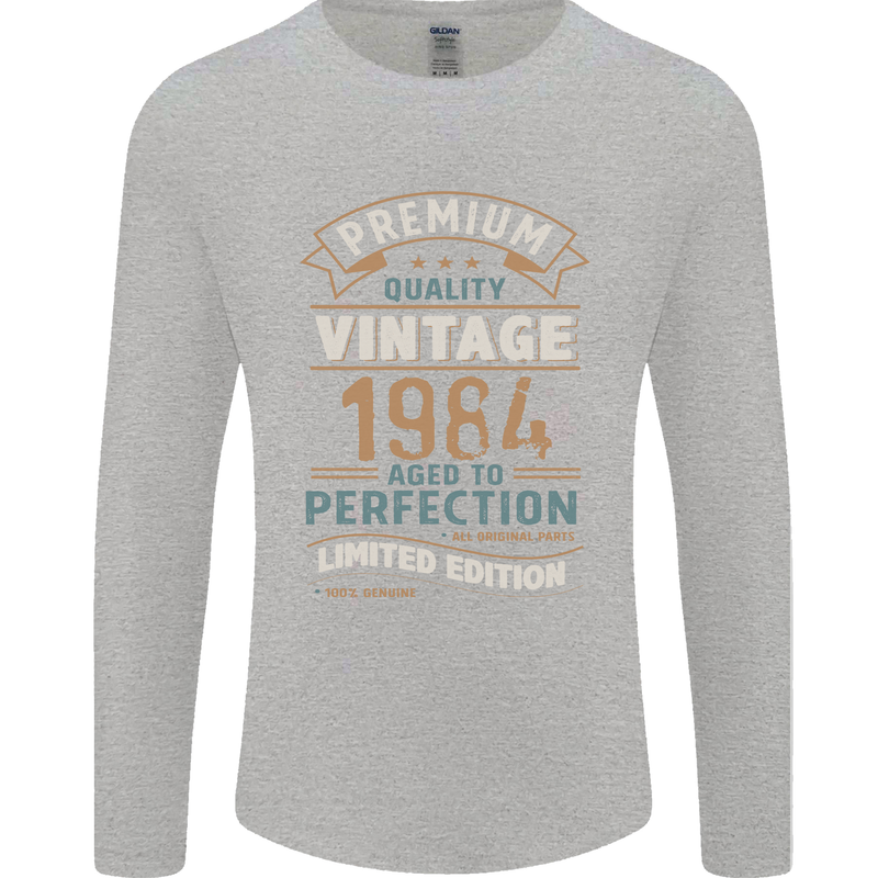 Premium Vintage 39th Birthday 1984 Mens Long Sleeve T-Shirt Sports Grey