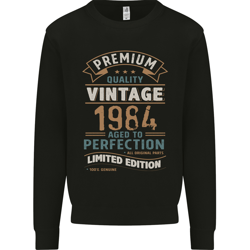 Premium Vintage 39th Birthday 1984 Mens Sweatshirt Jumper Black