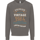 Premium Vintage 39th Birthday 1984 Mens Sweatshirt Jumper Charcoal