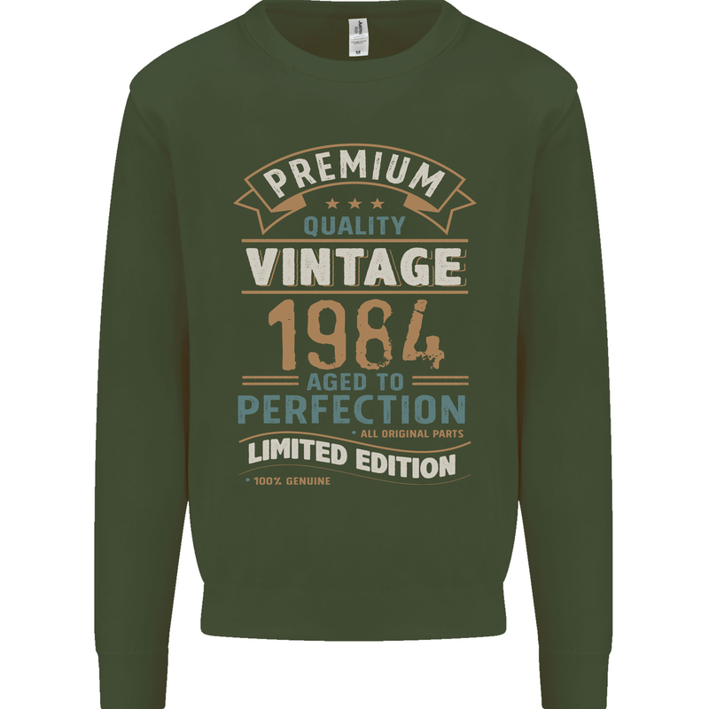 Premium Vintage 39th Birthday 1984 Mens Sweatshirt Jumper Forest Green