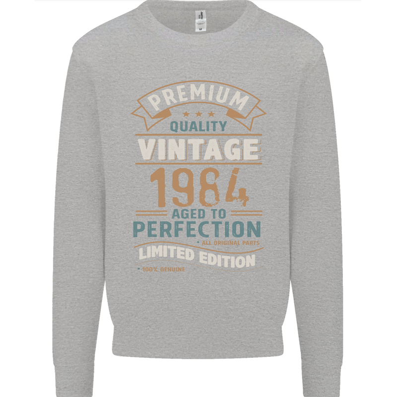 Premium Vintage 39th Birthday 1984 Mens Sweatshirt Jumper Sports Grey